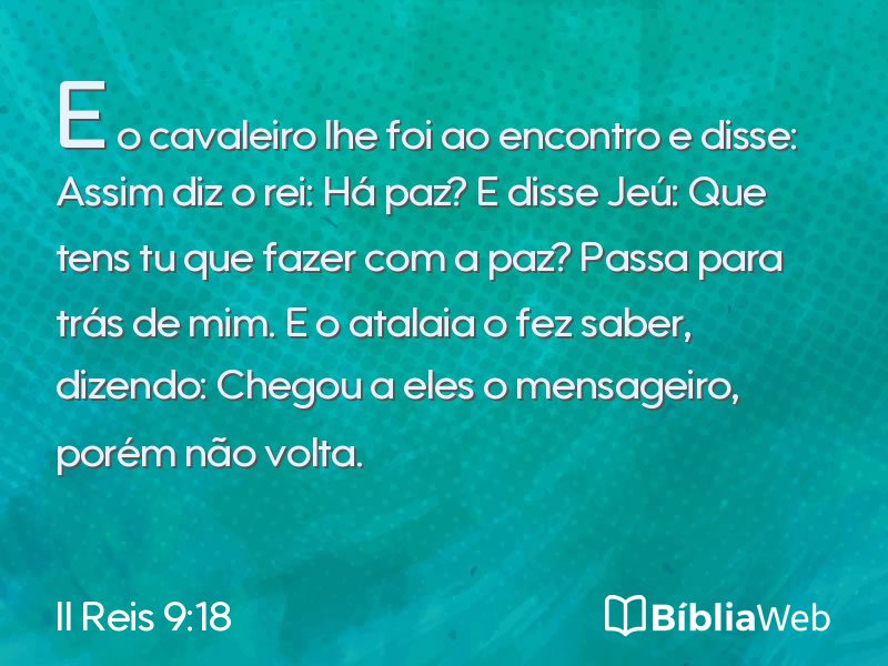 II Reis 9:18 em imagem para compartilhar