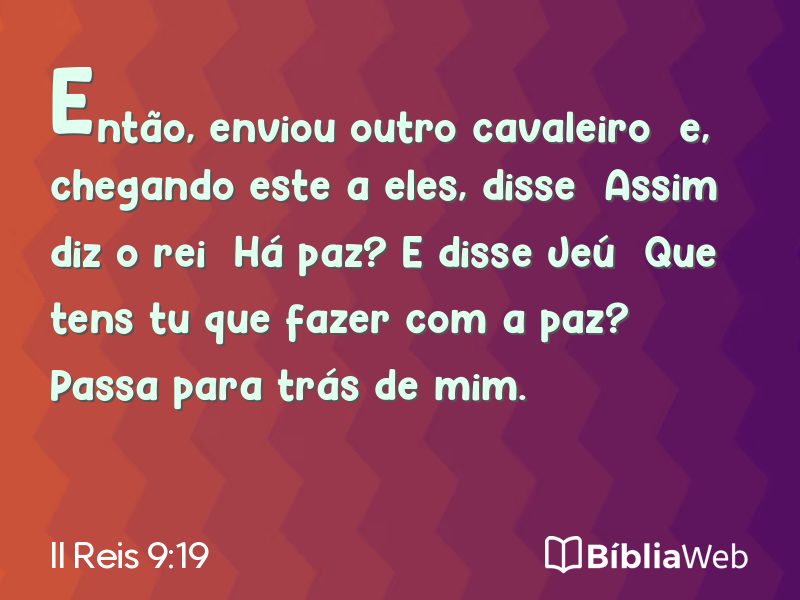 II Reis 9:19 em imagem para compartilhar