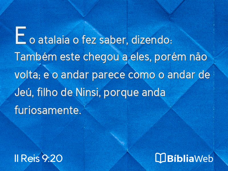 II Reis 9:20 em imagem para compartilhar