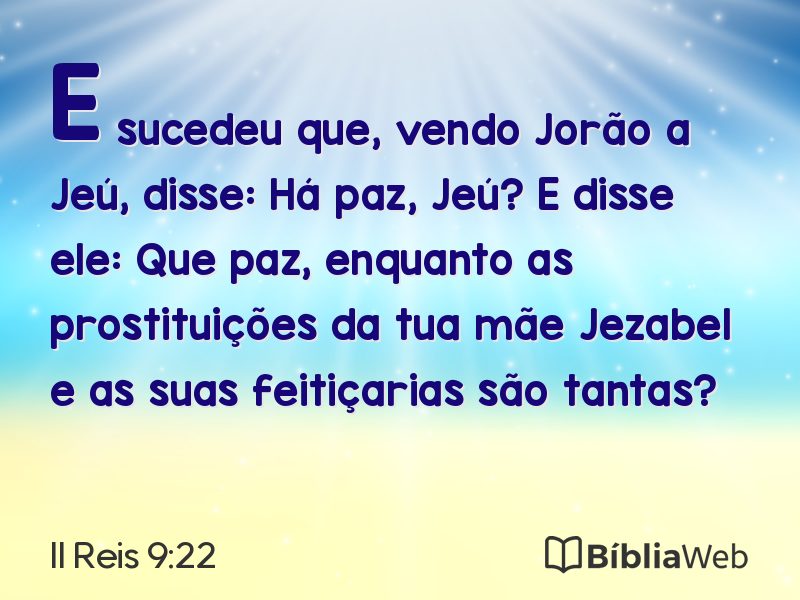 II Reis 9:22 em imagem para compartilhar