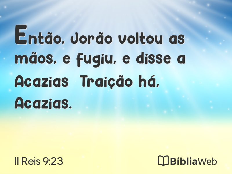 II Reis 9:23 em imagem para compartilhar