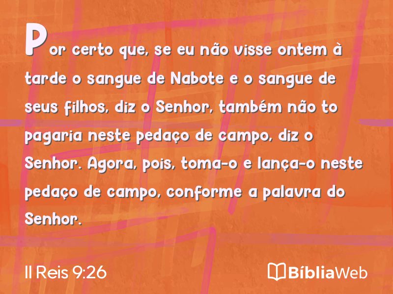 II Reis 9:26 em imagem para compartilhar