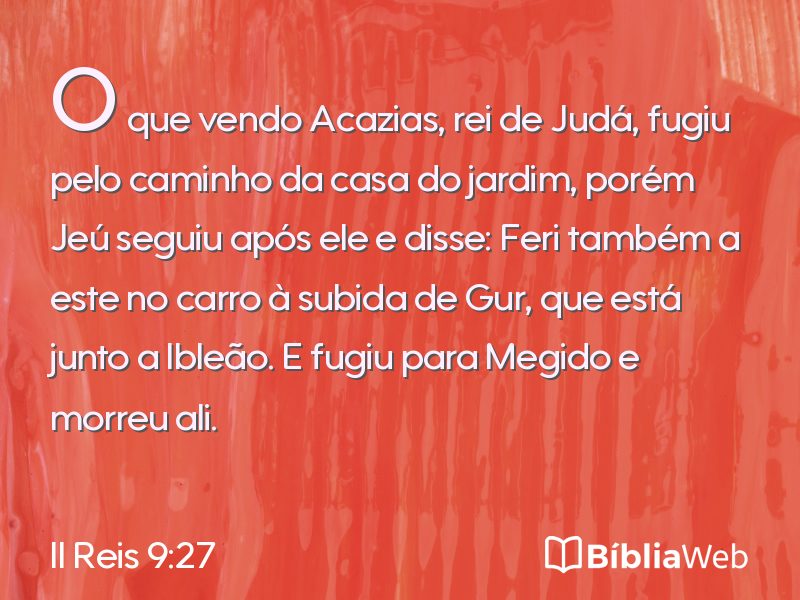II Reis 9:27 em imagem para compartilhar
