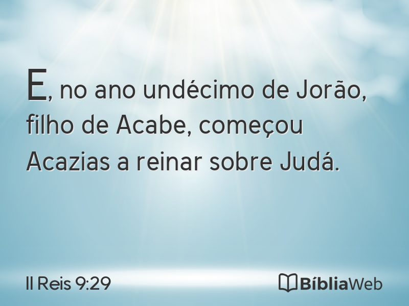 II Reis 9:29 em imagem para compartilhar