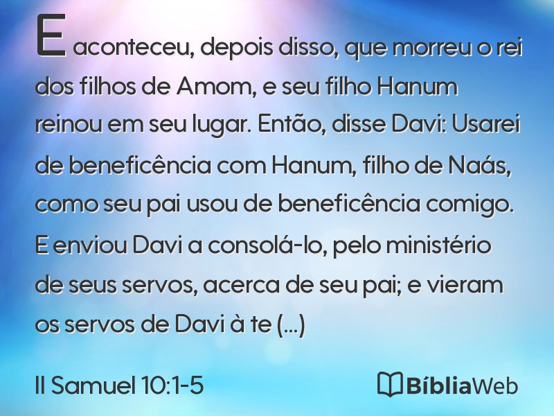 II Samuel 10:1-5 em imagem para compartilhar
