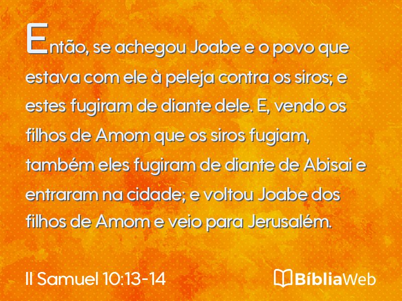 II Samuel 10:13-14 em imagem para compartilhar