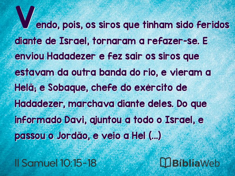 II Samuel 10:15-18 em imagem para compartilhar
