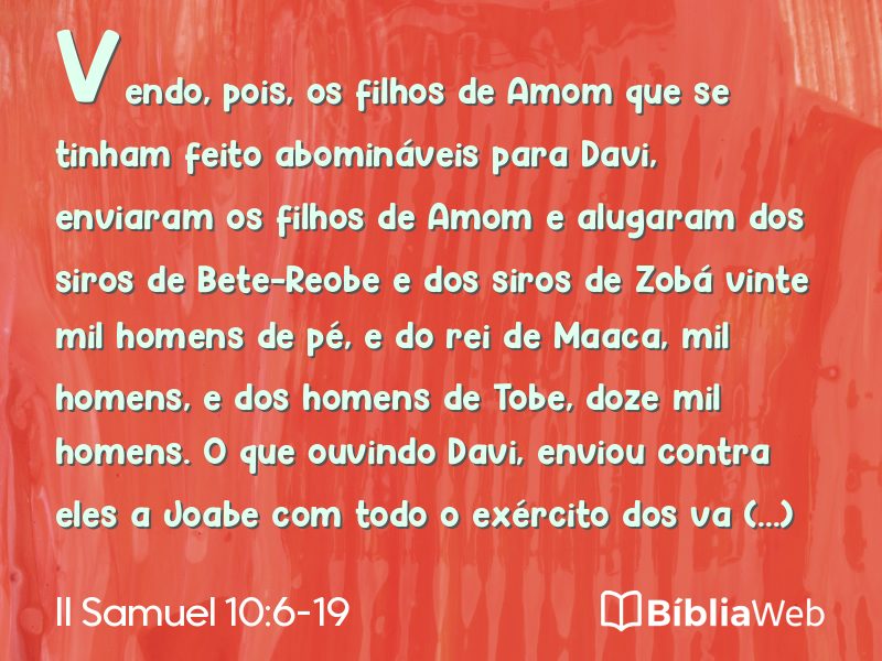 II Samuel 10:6-19 em imagem para compartilhar