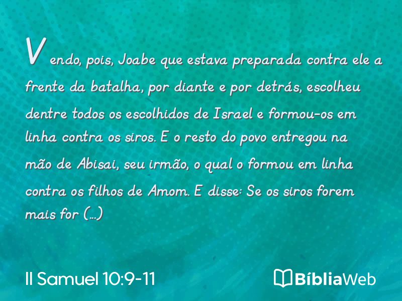 II Samuel 10:9-11 em imagem para compartilhar