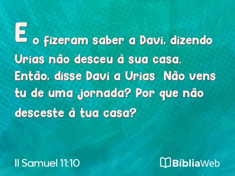 II Samuel 11:10 em imagem para compartilhar