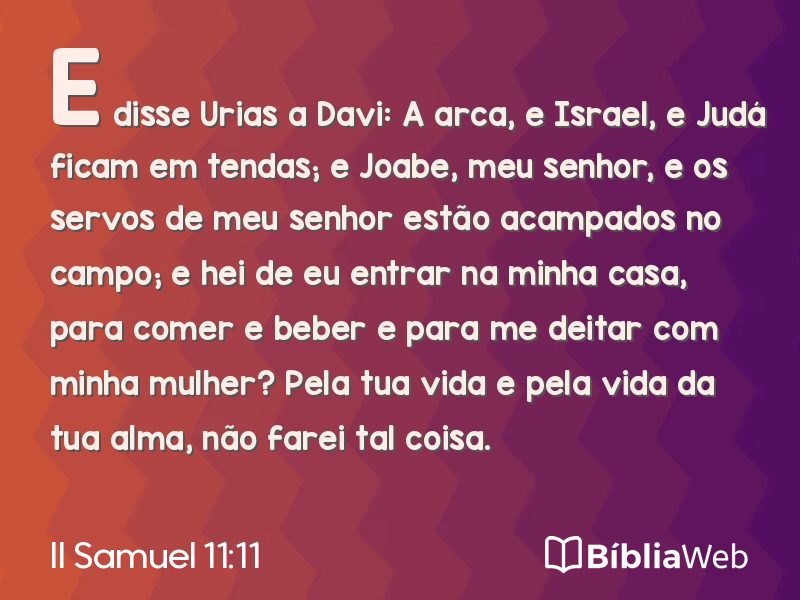 II Samuel 11:11 em imagem para compartilhar