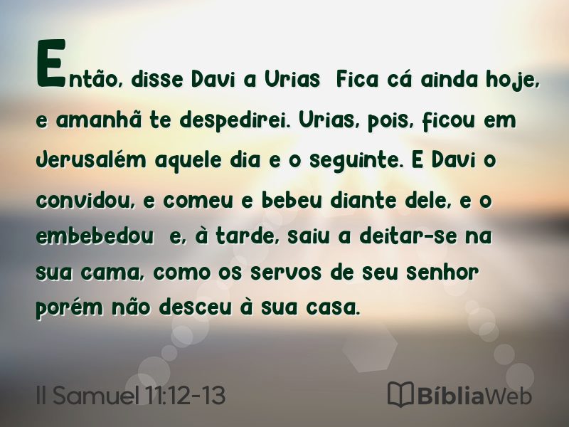 II Samuel 11:12-13 em imagem para compartilhar