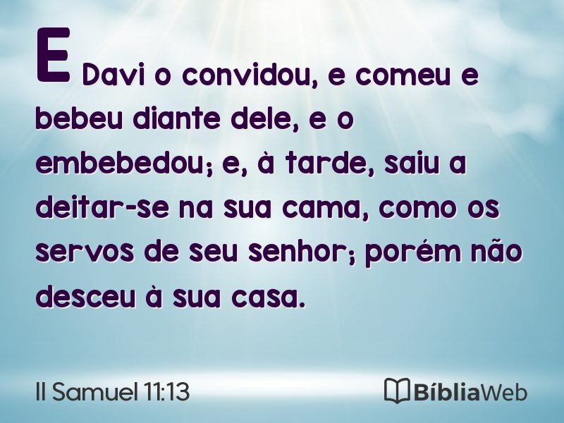 II Samuel 11:13 em imagem para compartilhar