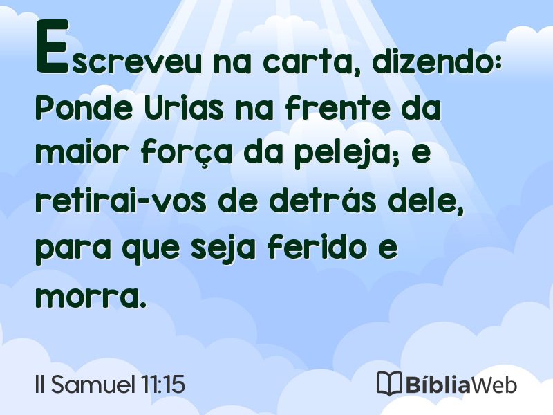 II Samuel 11:15 em imagem para compartilhar