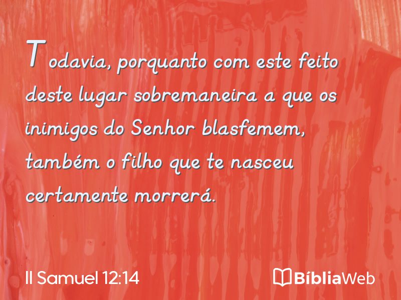 II Samuel 12:14 em imagem para compartilhar