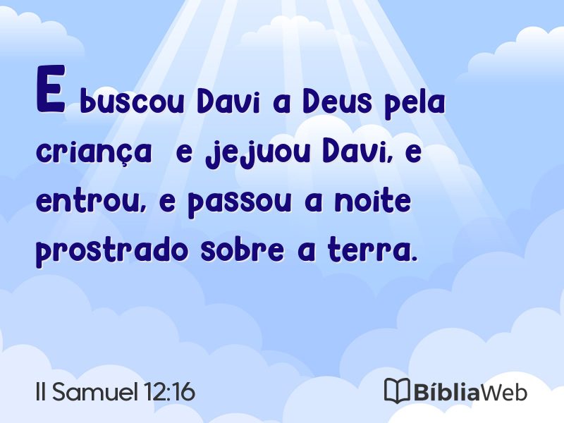 II Samuel 12:16 em imagem para compartilhar