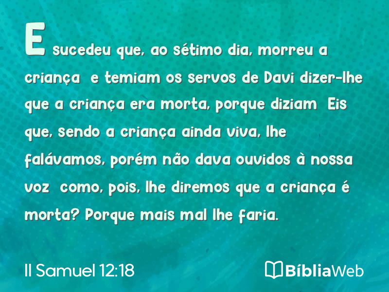 II Samuel 12:18 em imagem para compartilhar