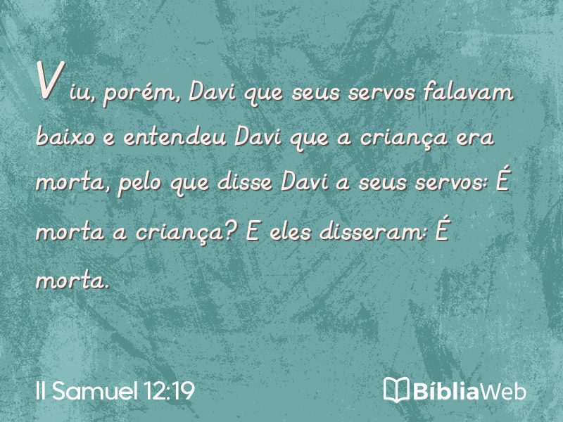 II Samuel 12:19 em imagem para compartilhar