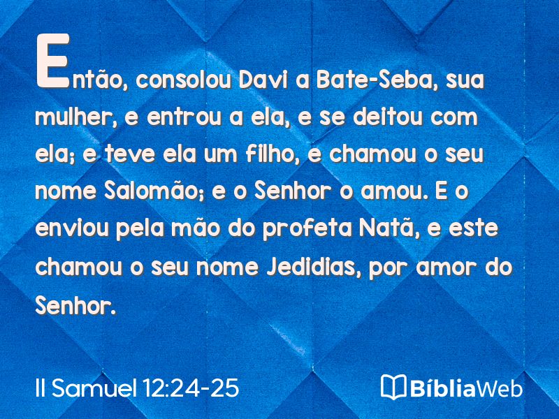 II Samuel 12:24-25 em imagem para compartilhar
