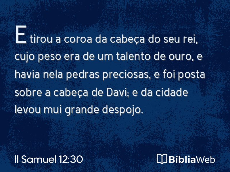 II Samuel 12:30 em imagem para compartilhar
