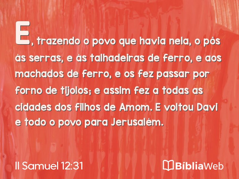 II Samuel 12:31 em imagem para compartilhar