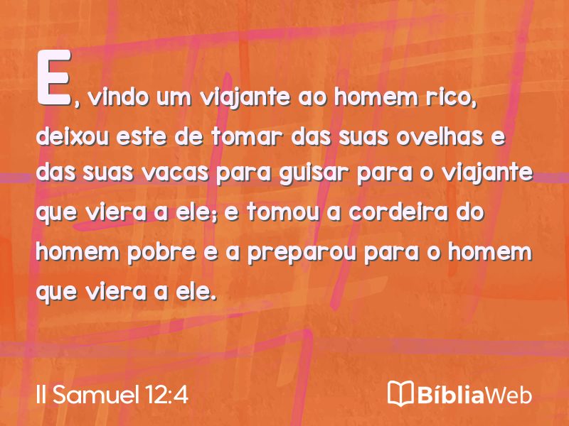 II Samuel 12:4 em imagem para compartilhar