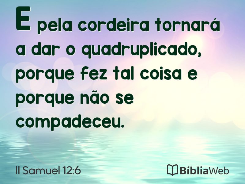 II Samuel 12:6 em imagem para compartilhar