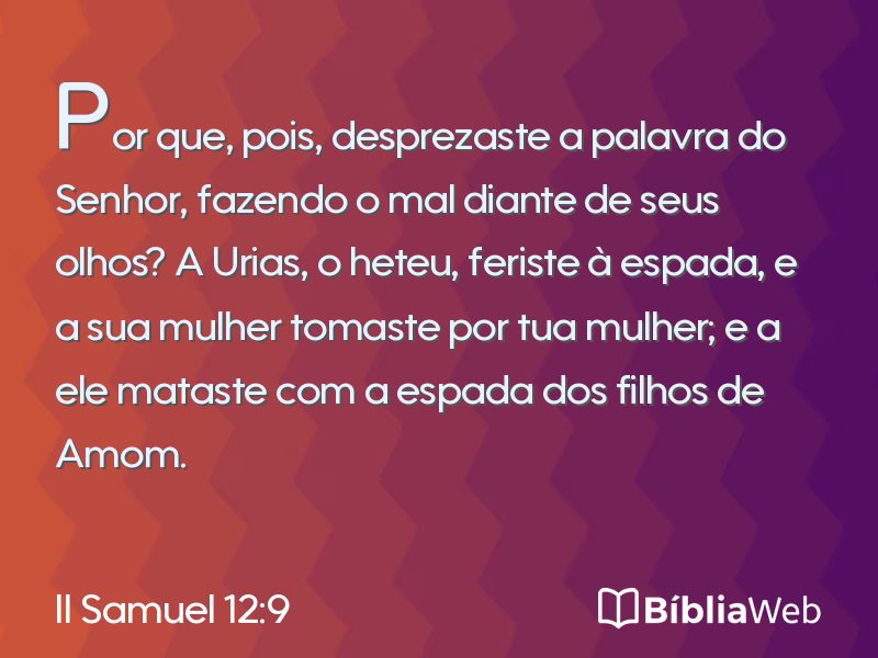 II Samuel 12:9 em imagem para compartilhar