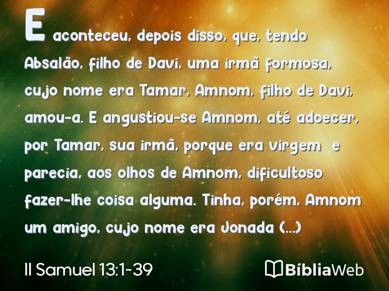 II Samuel 13:1-39 em imagem para compartilhar