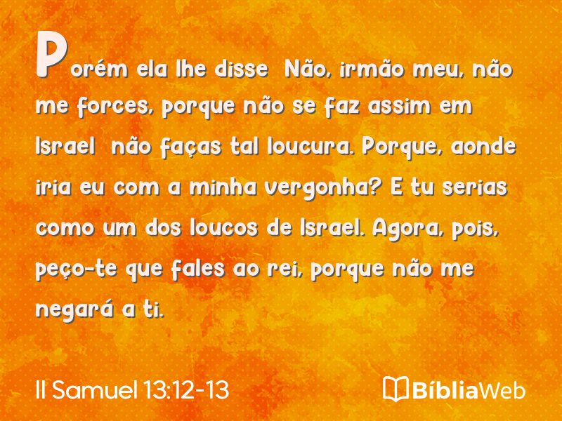 II Samuel 13:12-13 em imagem para compartilhar