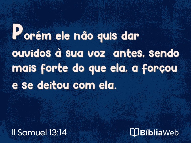 II Samuel 13:14 em imagem para compartilhar
