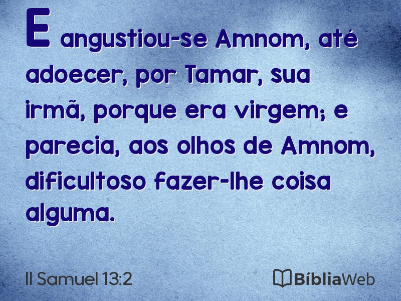 II Samuel 13:2 em imagem para compartilhar