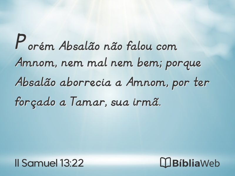 II Samuel 13:22 em imagem para compartilhar