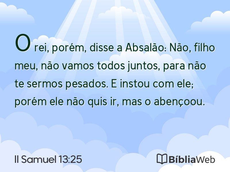 II Samuel 13:25 em imagem para compartilhar