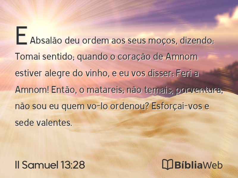 II Samuel 13:28 em imagem para compartilhar