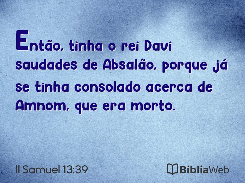 II Samuel 13:39 em imagem para compartilhar