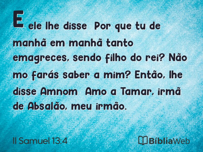 II Samuel 13:4 em imagem para compartilhar