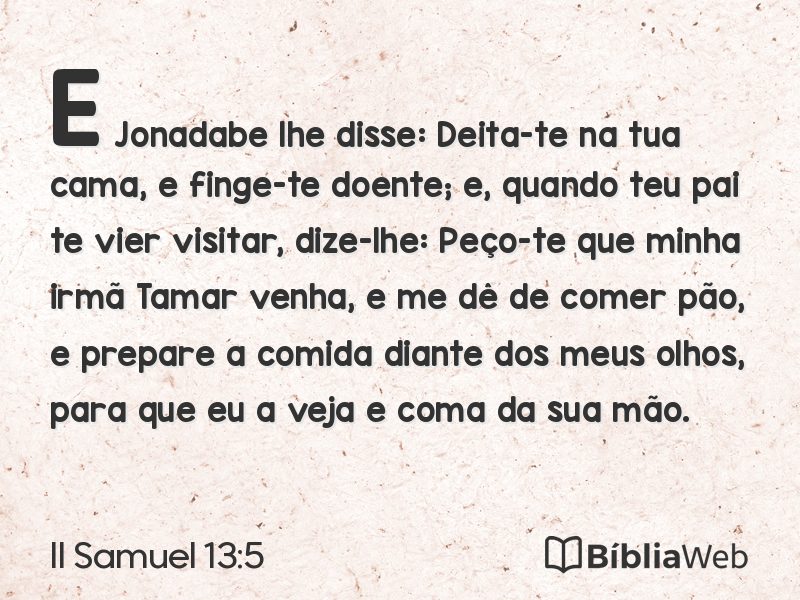 II Samuel 13:5 em imagem para compartilhar