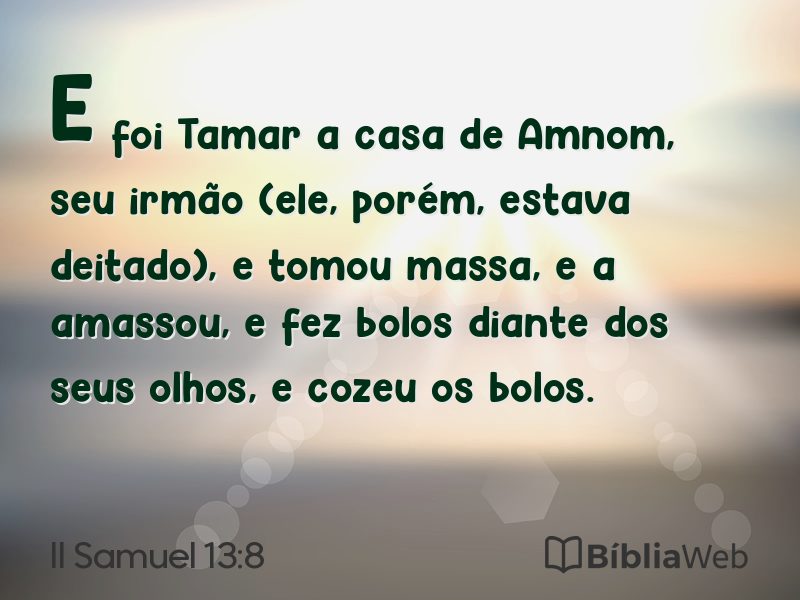 II Samuel 13:8 em imagem para compartilhar