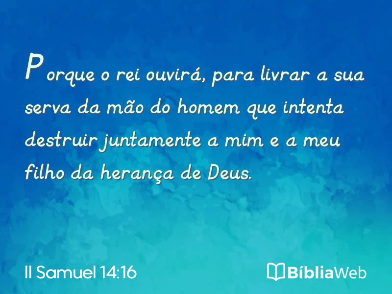 II Samuel 14:16 em imagem para compartilhar