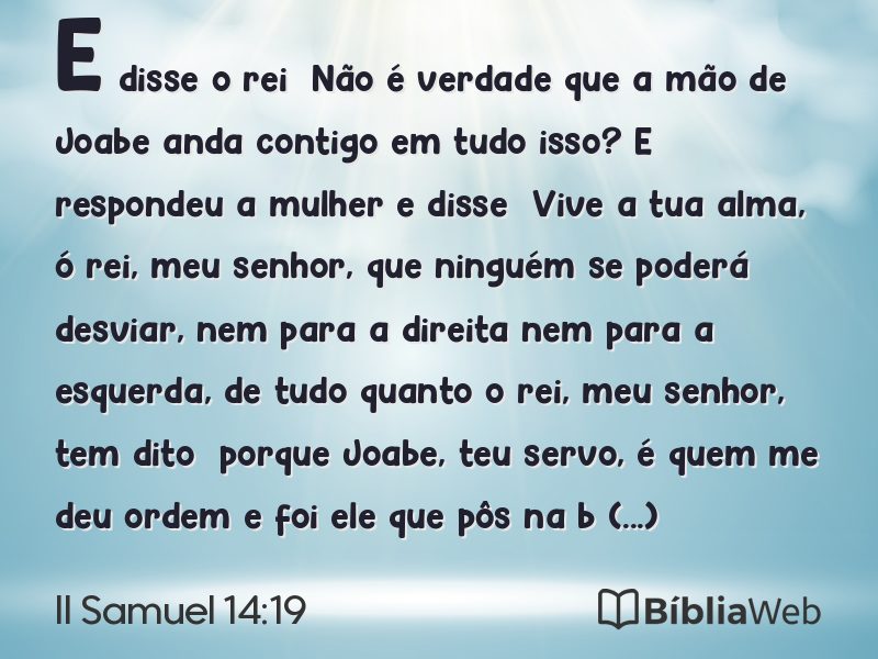 II Samuel 14:19 em imagem para compartilhar
