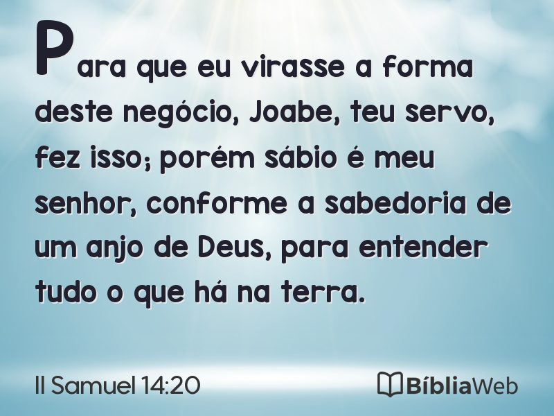 II Samuel 14:20 em imagem para compartilhar