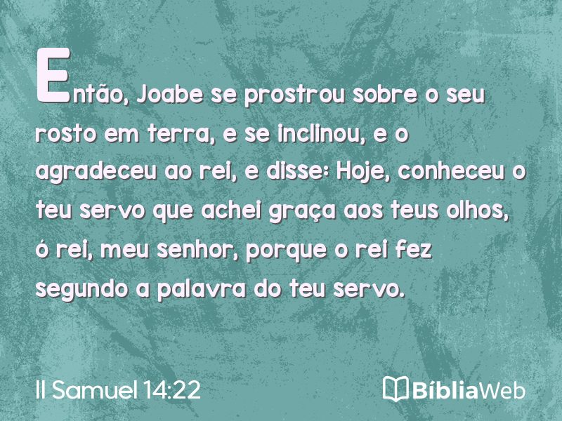 II Samuel 14:22 em imagem para compartilhar