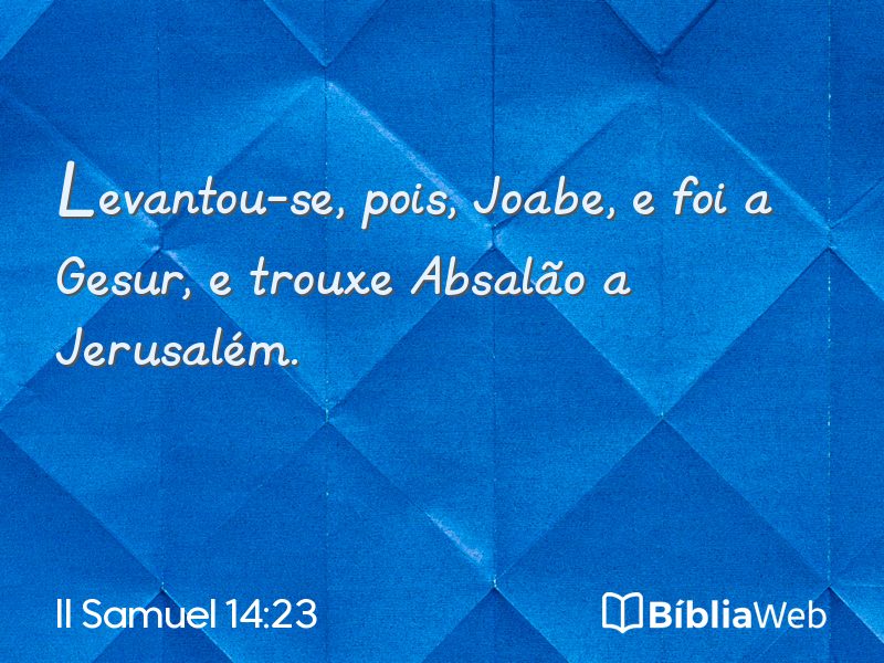 II Samuel 14:23 em imagem para compartilhar