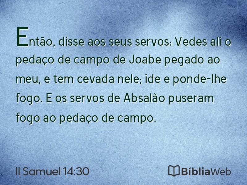 II Samuel 14:30 em imagem para compartilhar