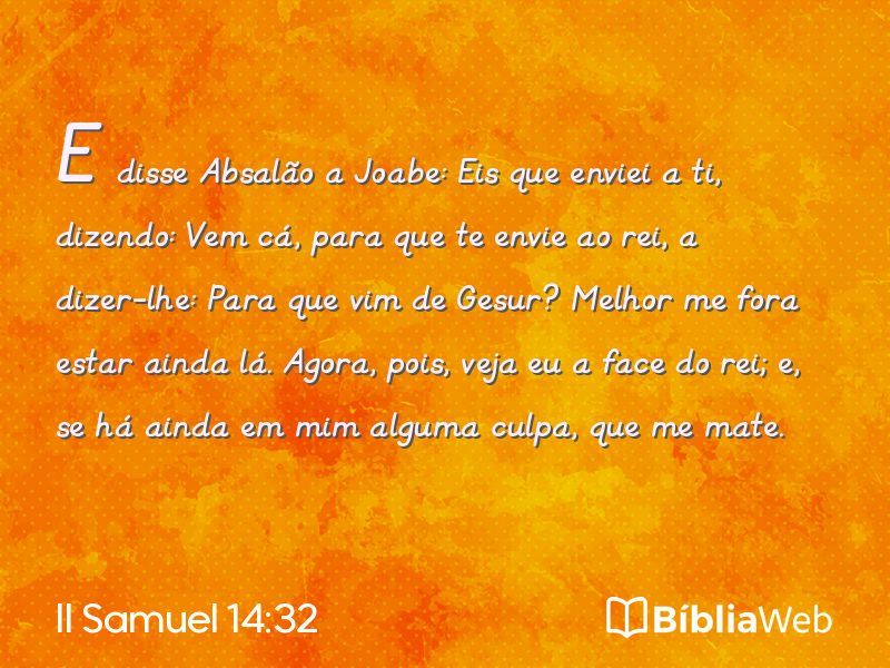 II Samuel 14:32 em imagem para compartilhar