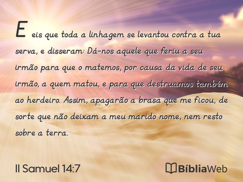II Samuel 14:7 em imagem para compartilhar