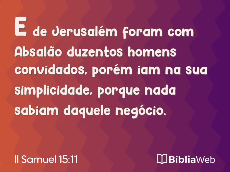 II Samuel 15:11 em imagem para compartilhar
