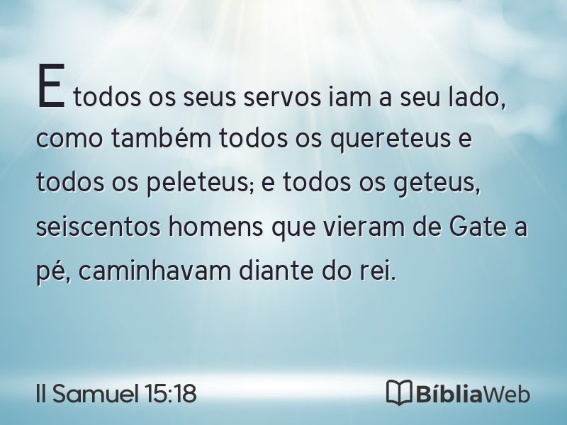 II Samuel 15:18 em imagem para compartilhar