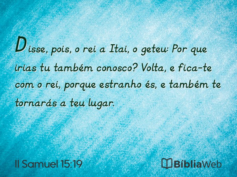 II Samuel 15:19 em imagem para compartilhar